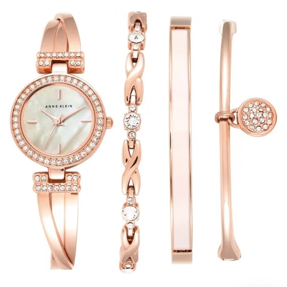Anne Klein Boxed Bracelet & Bangle Watch Set, 24mm